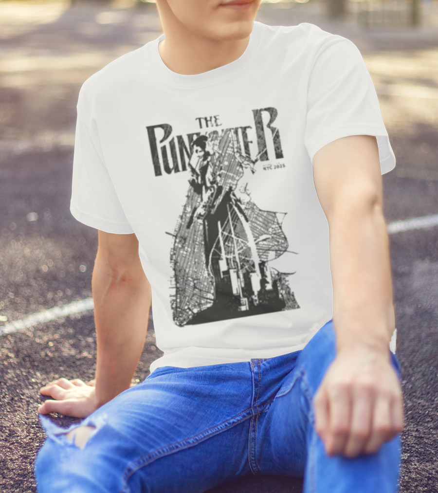 The Punisher NYC Marvel 2025 Stylized Character Illustration T-Shirt