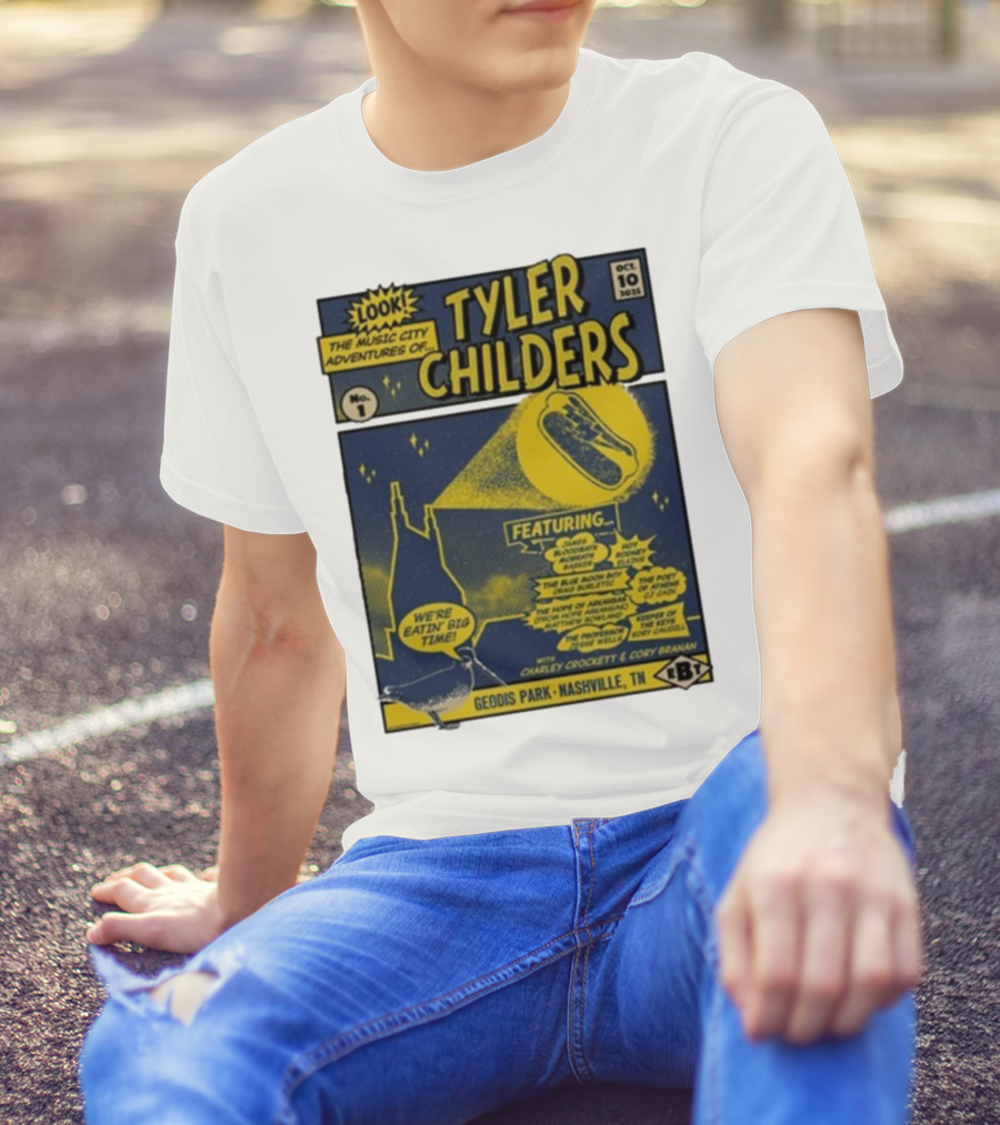 The Music City Adventures Of Tyler Childers Geodis Park Nashville TN October 10 2025 Featuring Charley Crockett Cory Branan T-Shirt