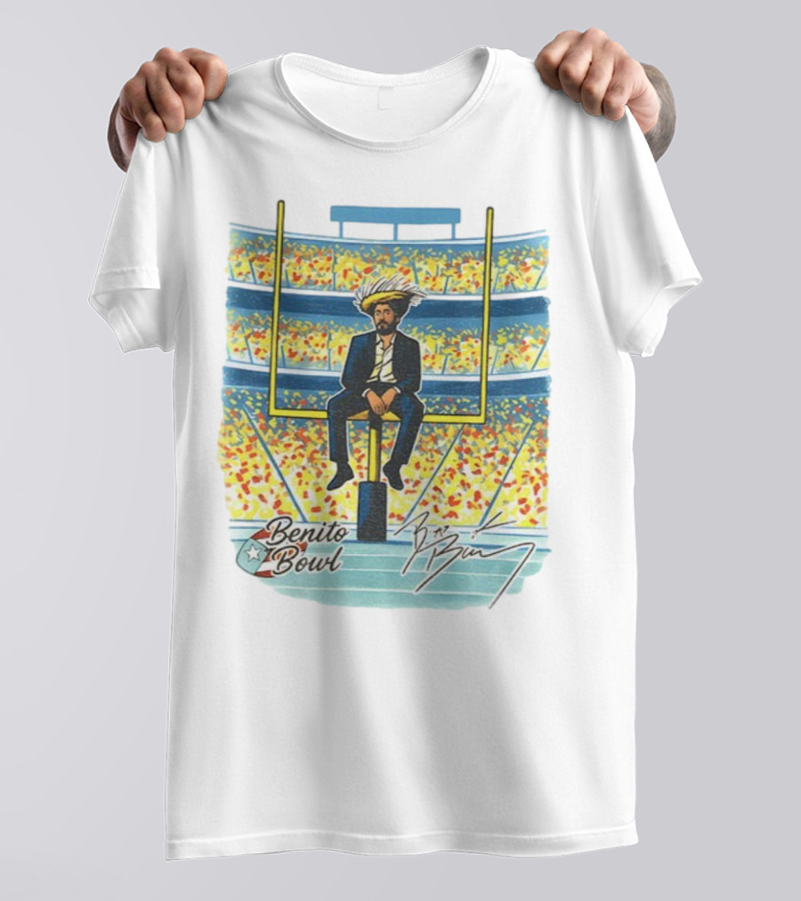 Bad Bunny Benito Bowl 2026 Super Bowl Signature Benito Bowl Stadium Scene T-Shirt
