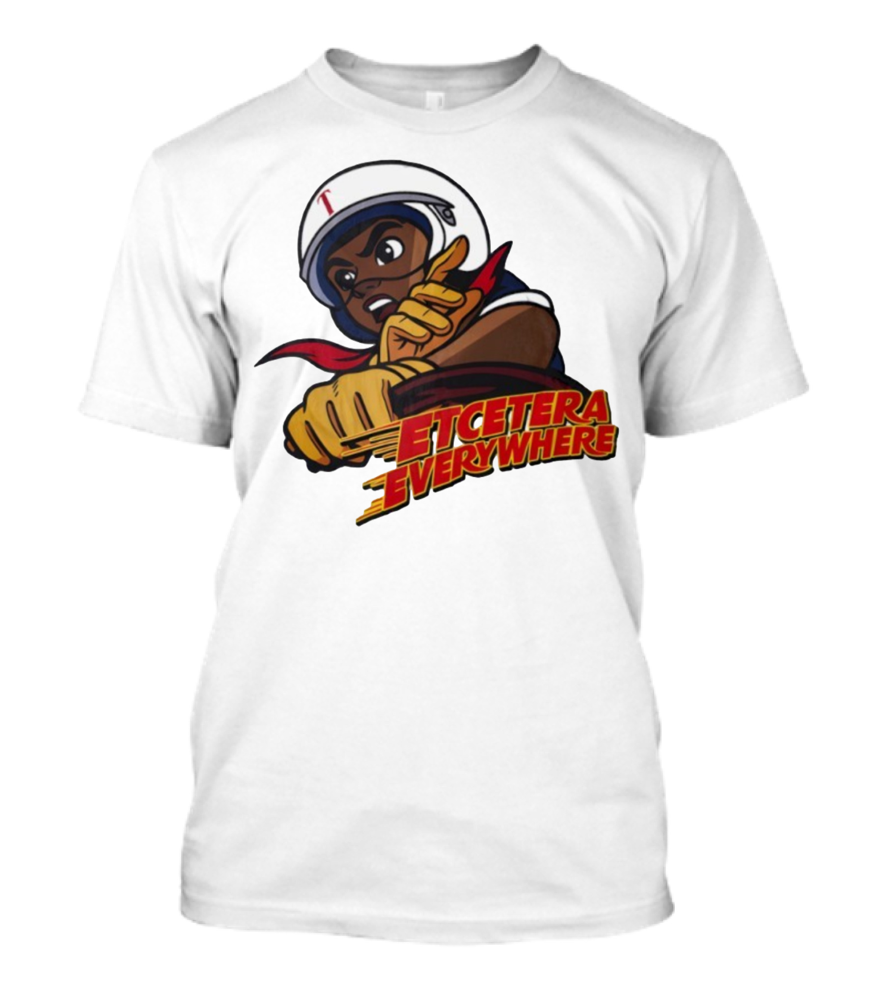 Etcetera Everywhere Racing Style Graphic With Determined Character T-Shirt