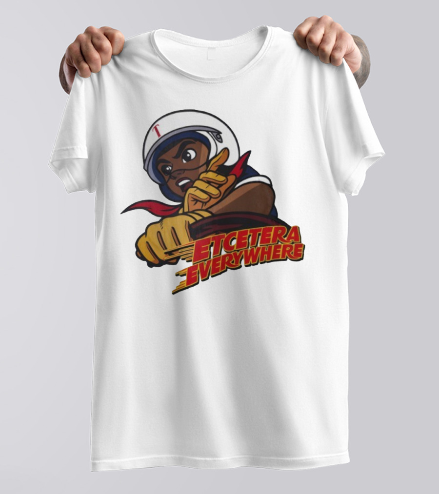 Etcetera Everywhere Racing Style Graphic With Determined Character T-Shirt
