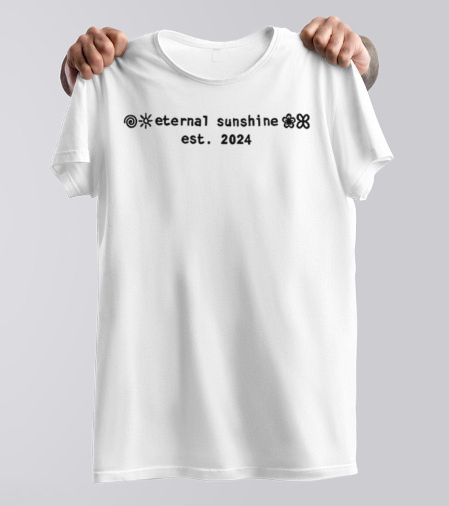 Yellow Eternal Sunshine Est. 2024 Retro Style Text With Smileys T-Shirt