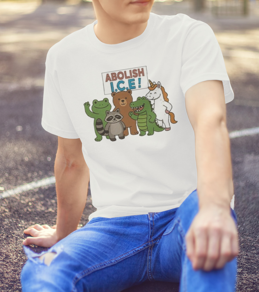 Abolish ICE Frog Raccoon Bear Dinosaur Unicorn T-Shirt