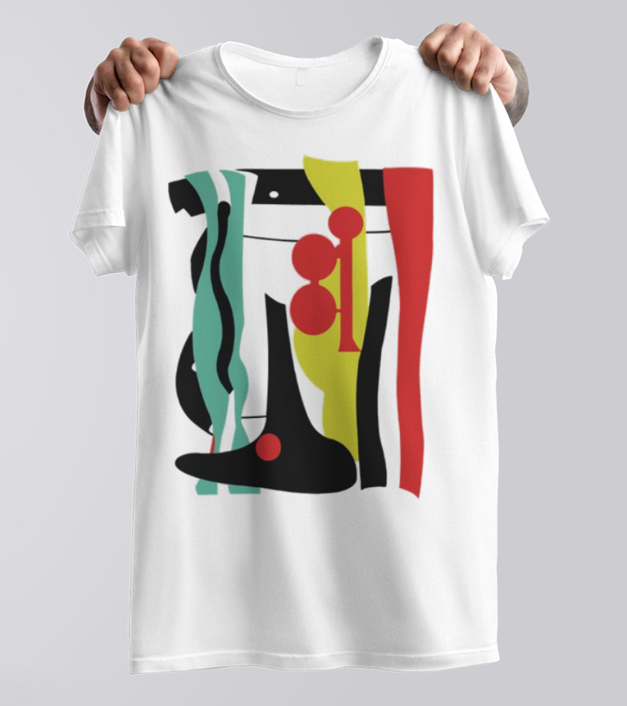 Ace Retro Primary Abstract Geometric Shapes T-Shirt