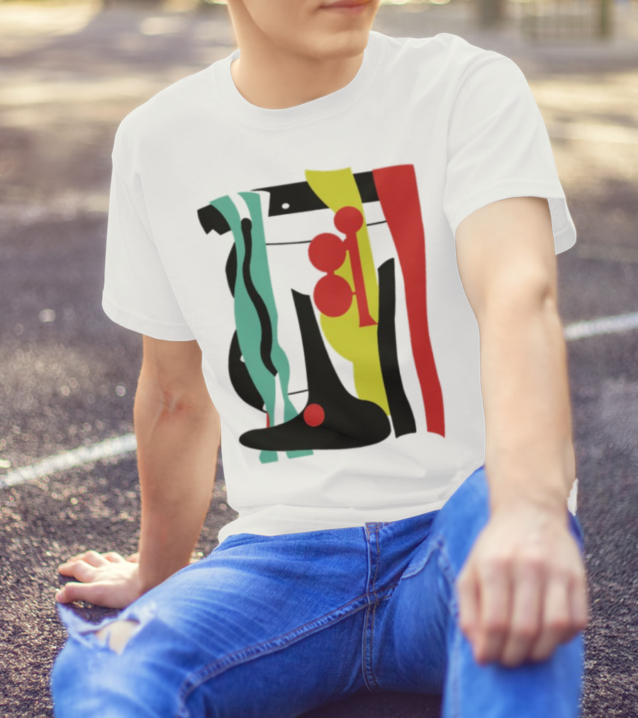 Ace Retro Primary Abstract Geometric Shapes T-Shirt