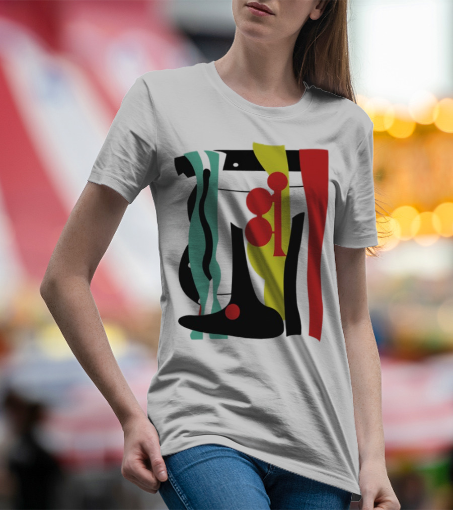 Ace Retro Primary Abstract Geometric Shapes T-Shirt