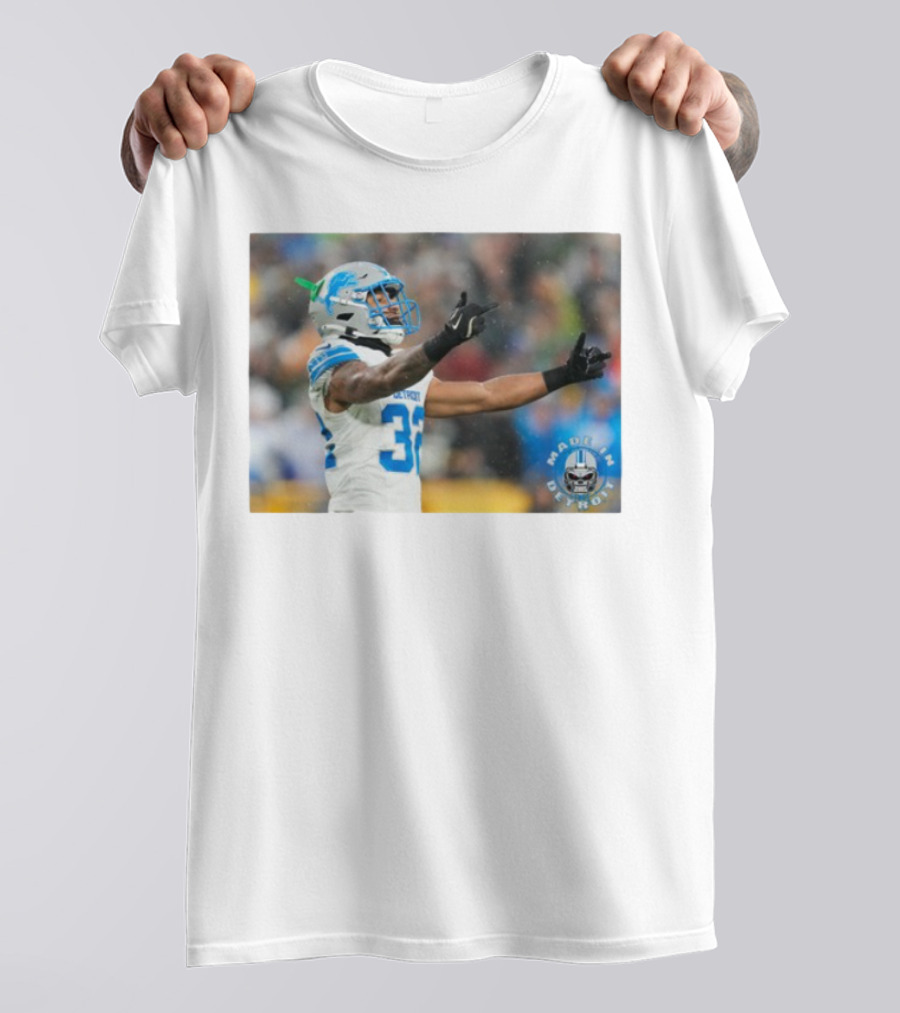 Detroit Lions Brian Branch Made In Detroit Football Celebration T-Shirt