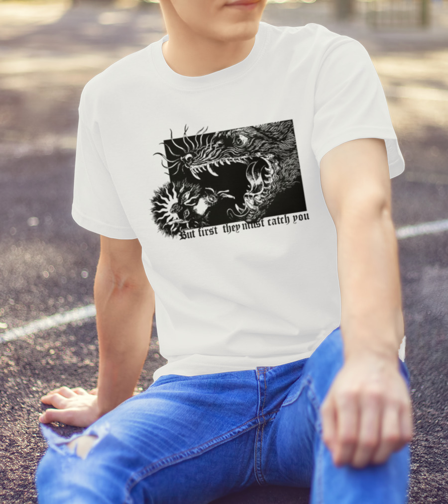 But First They Must Catch You Rabbit And Wolf Artful Chase T-Shirt