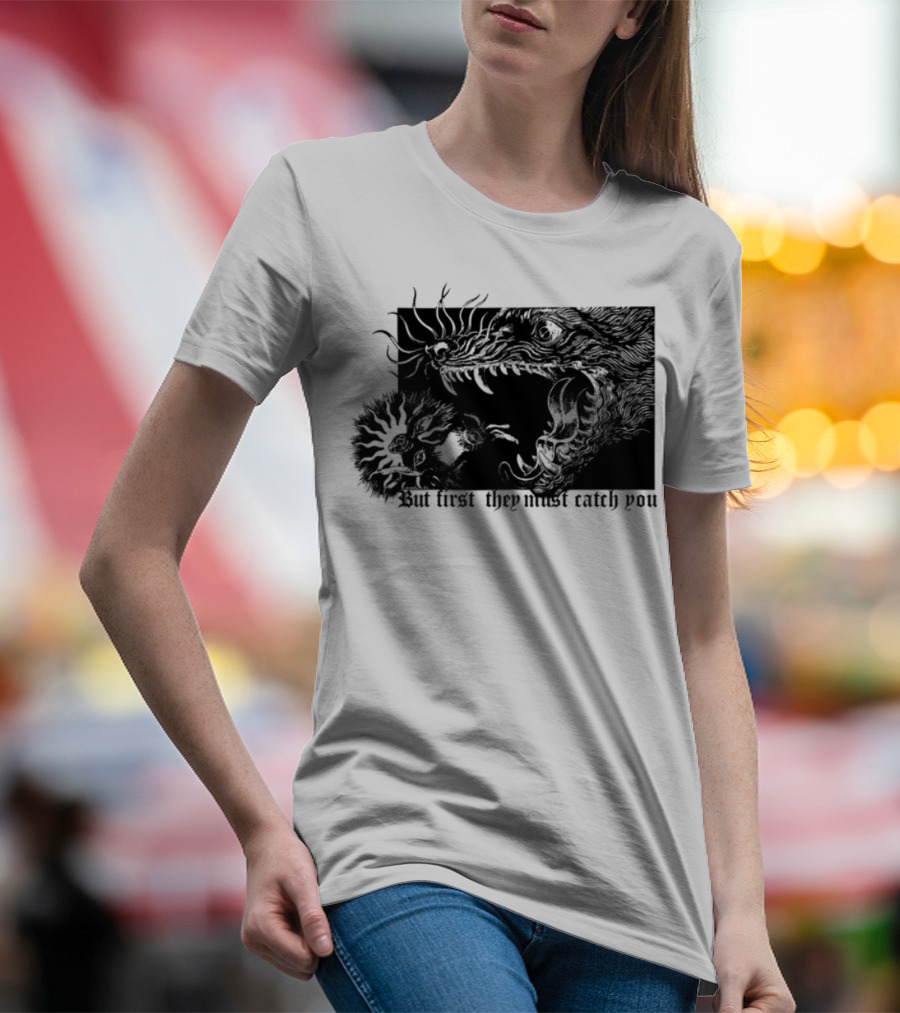 But First They Must Catch You Rabbit And Wolf Artful Chase T-Shirt