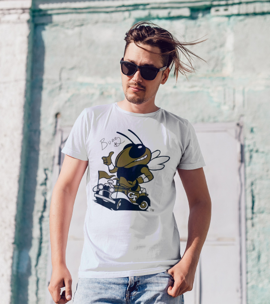 Buzz Georgia Tech Yellow Jacket GT Vintage Car Icon T-Shirt