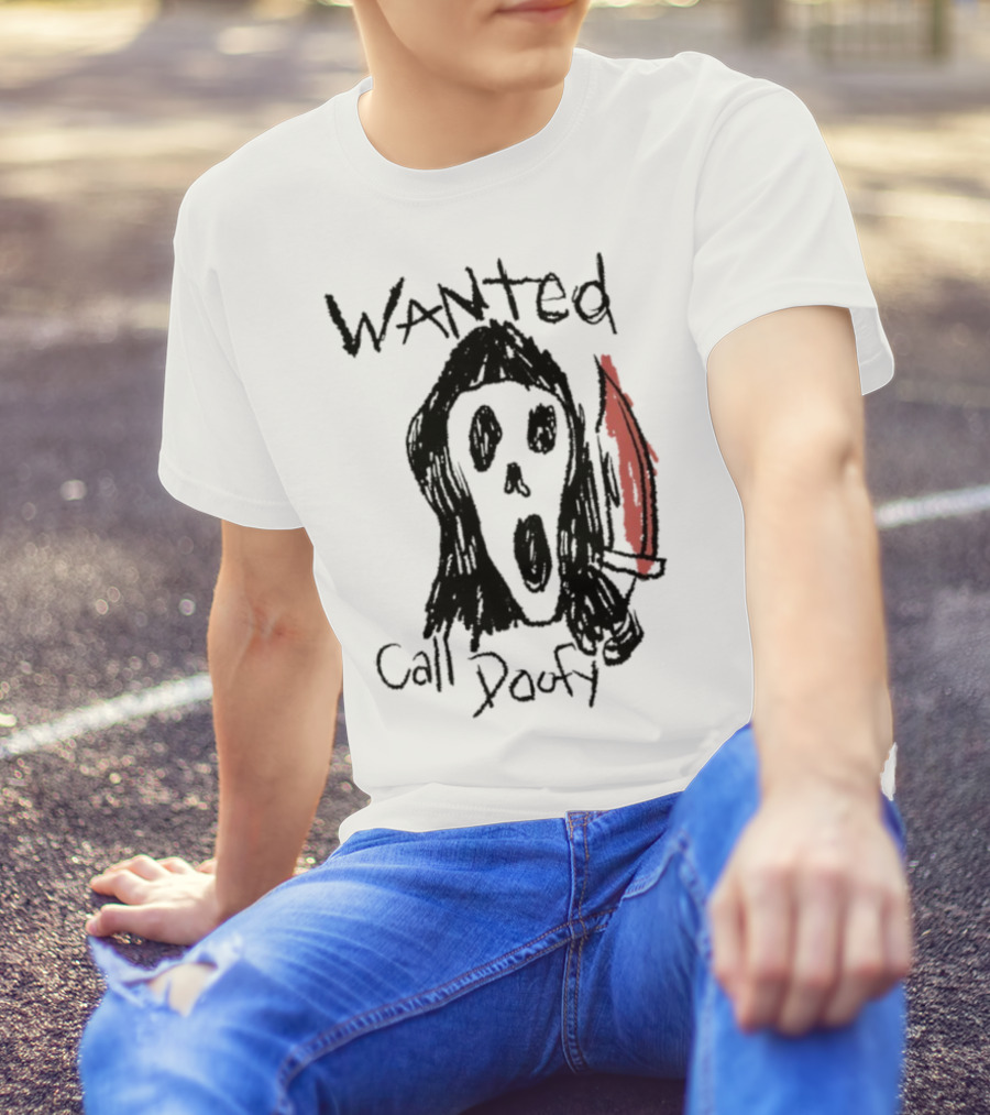 Wanted Call Doofy Scary Mask Knife T-Shirt
