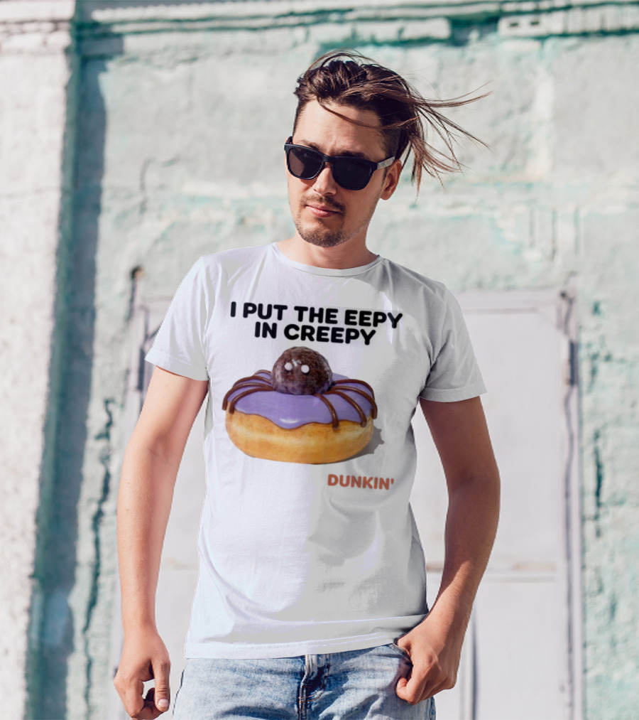 I Put The Eepy In Creepy Dunkin' Donut Spider Design T-Shirt