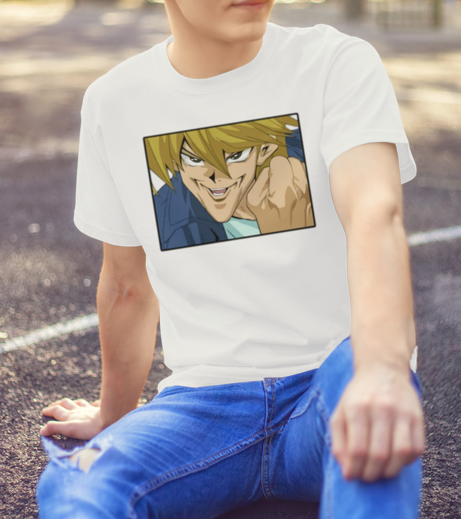 Joey Wheeler Anime Character Fist Pump Enthusiastic Expression T-Shirt