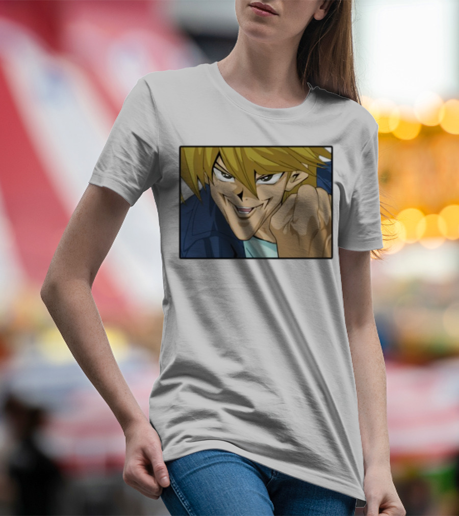 Joey Wheeler Anime Character Fist Pump Enthusiastic Expression T-Shirt
