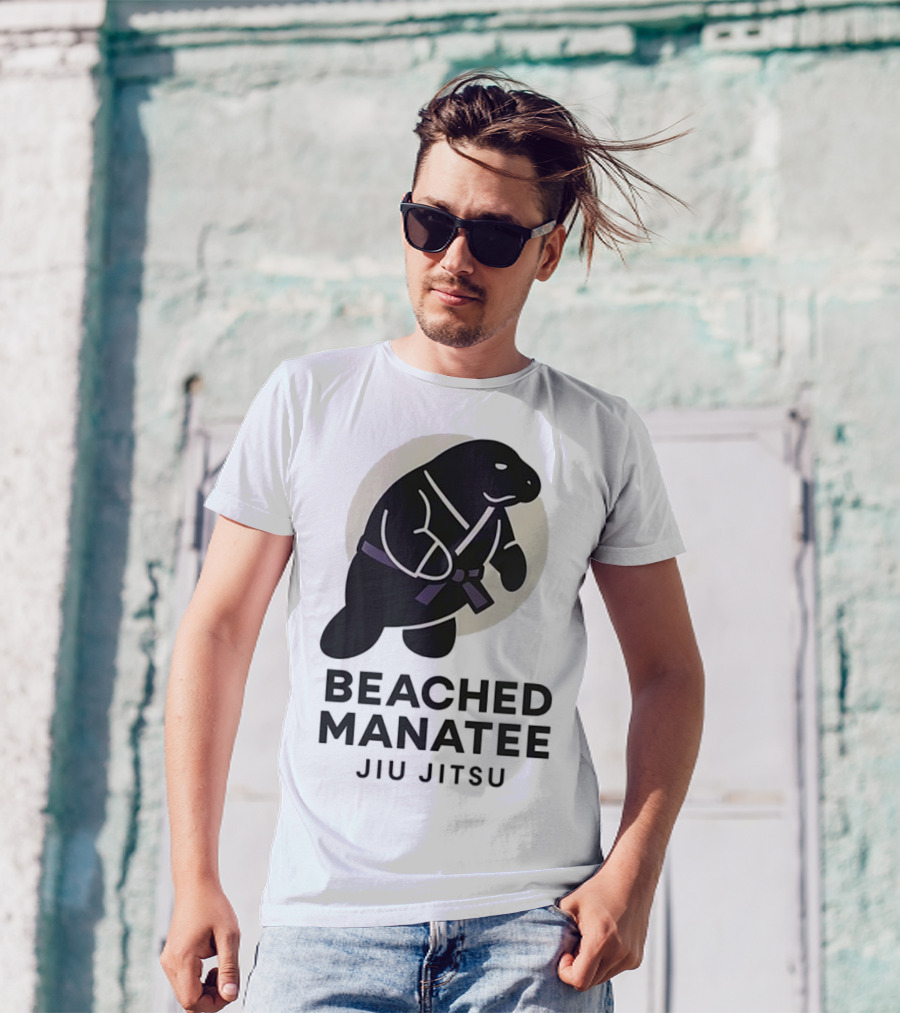 Beached Manatee Jiu Jitsu Black Belt Martial Arts Humor T-Shirt