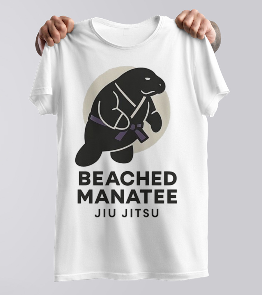 Beached Manatee Jiu Jitsu Black Belt Martial Arts Humor T-Shirt