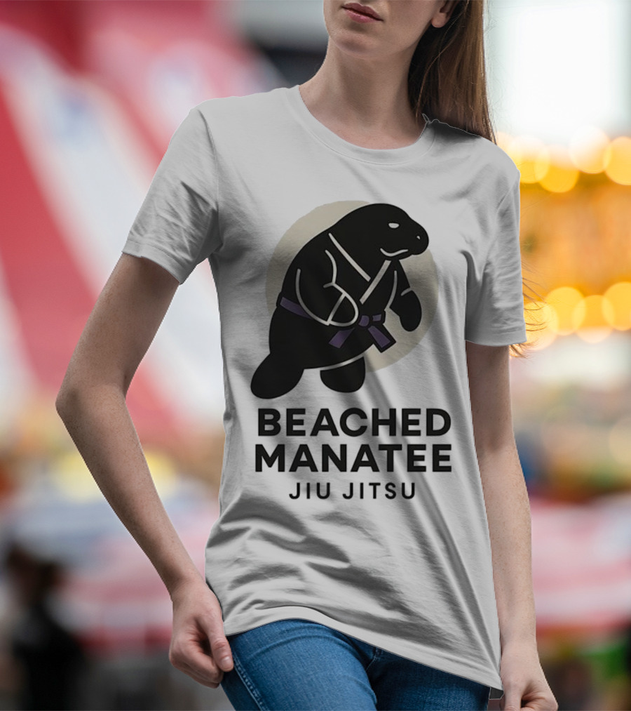 Beached Manatee Jiu Jitsu Black Belt Martial Arts Humor T-Shirt