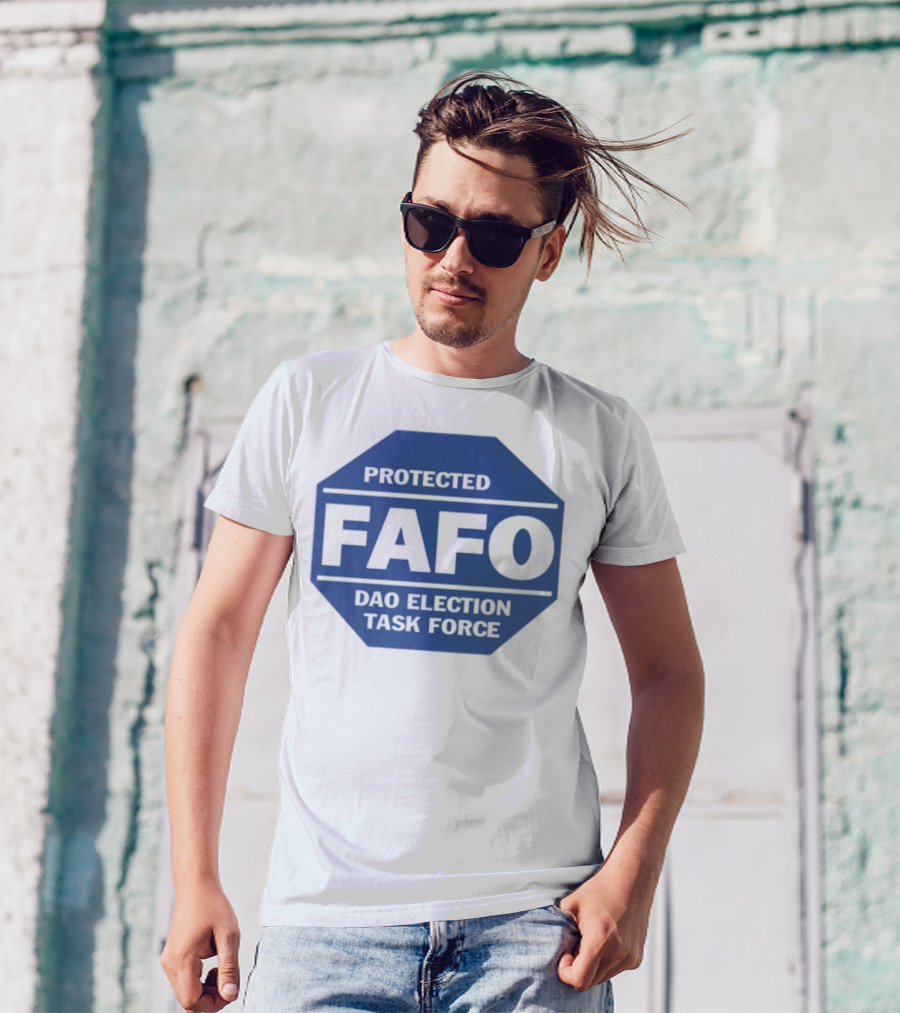 Protected FAFO DAO Election Task Force Octagon Badge T-Shirt