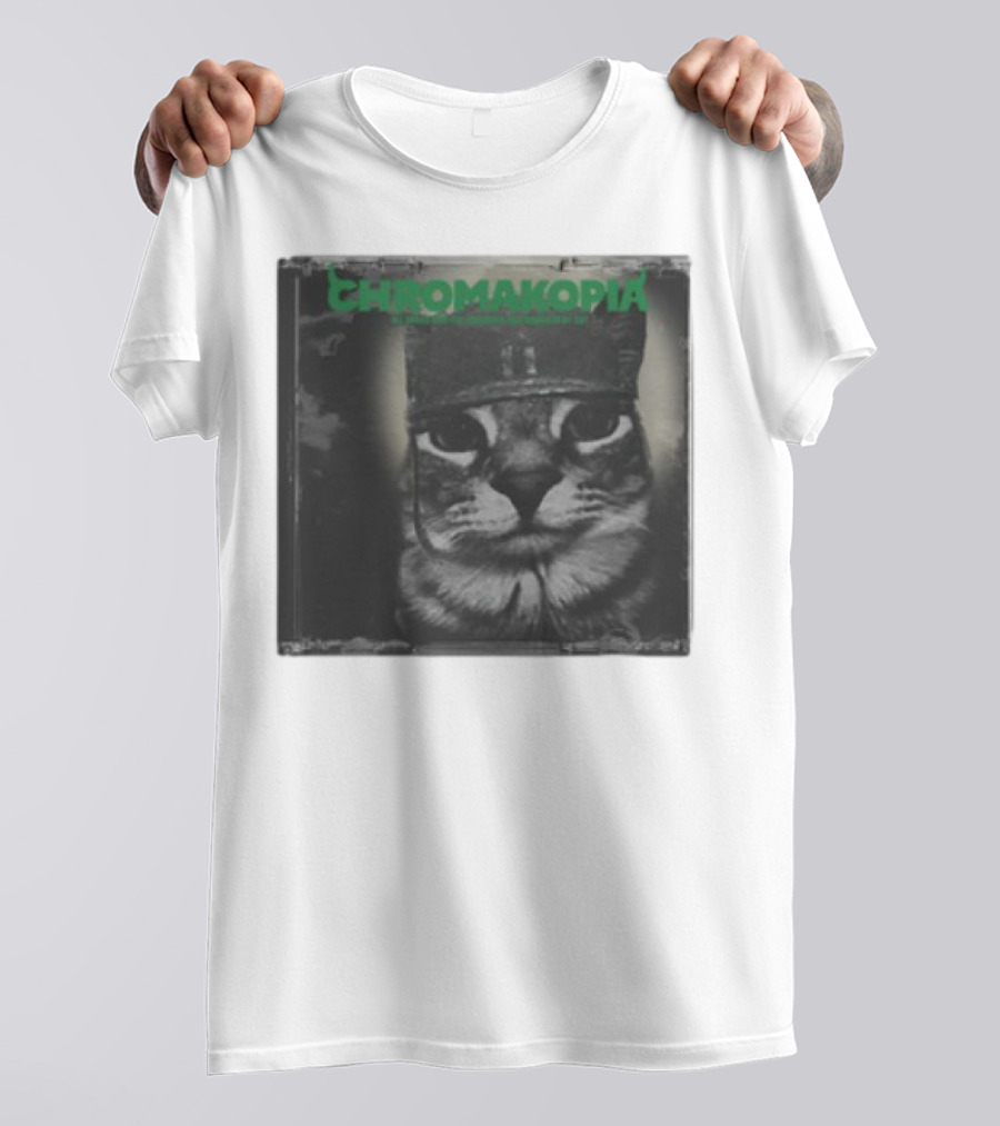 Chromakopia Cat In Military Cap Monochrome Limited Edition T-Shirt