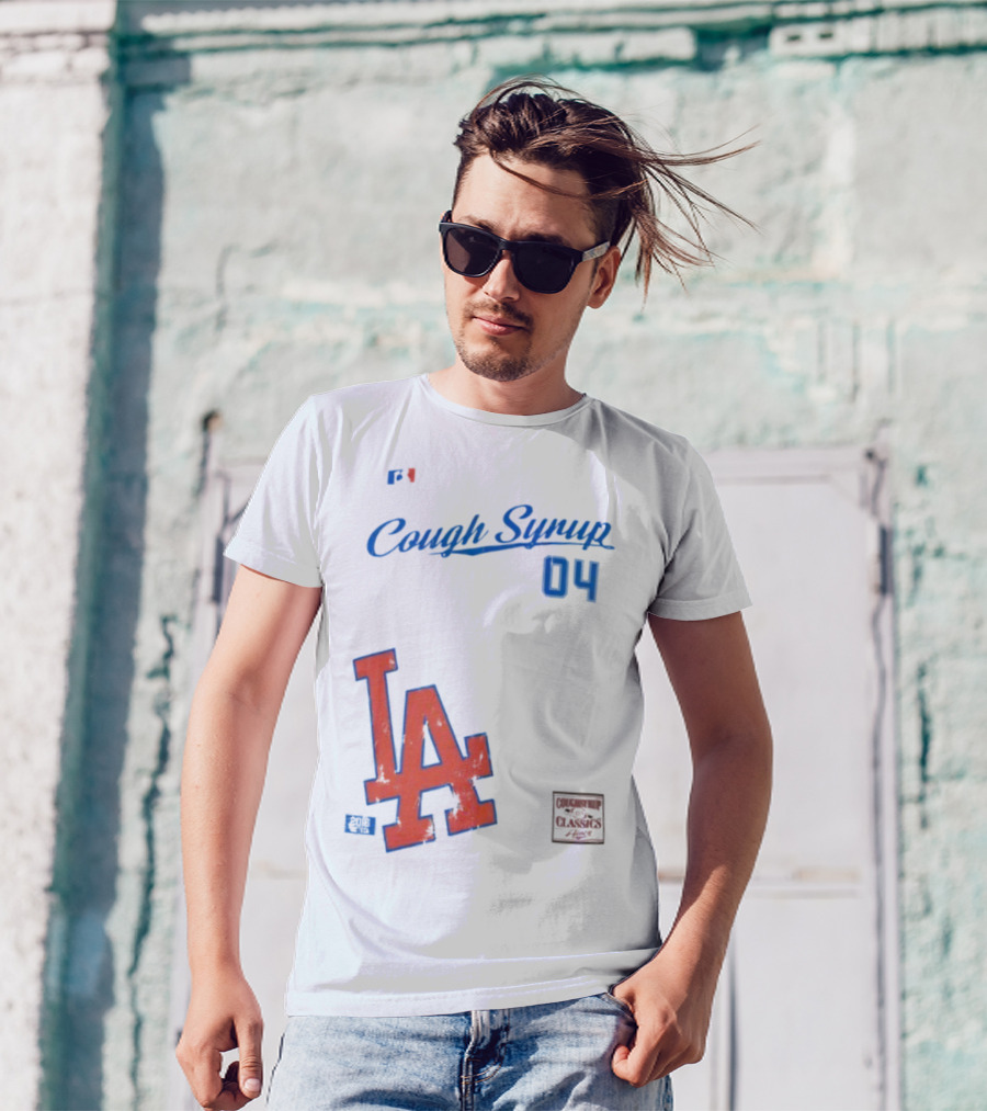 Cough Syrup 04 Los Angeles Dodgers LA Logo Baseball T-Shirt