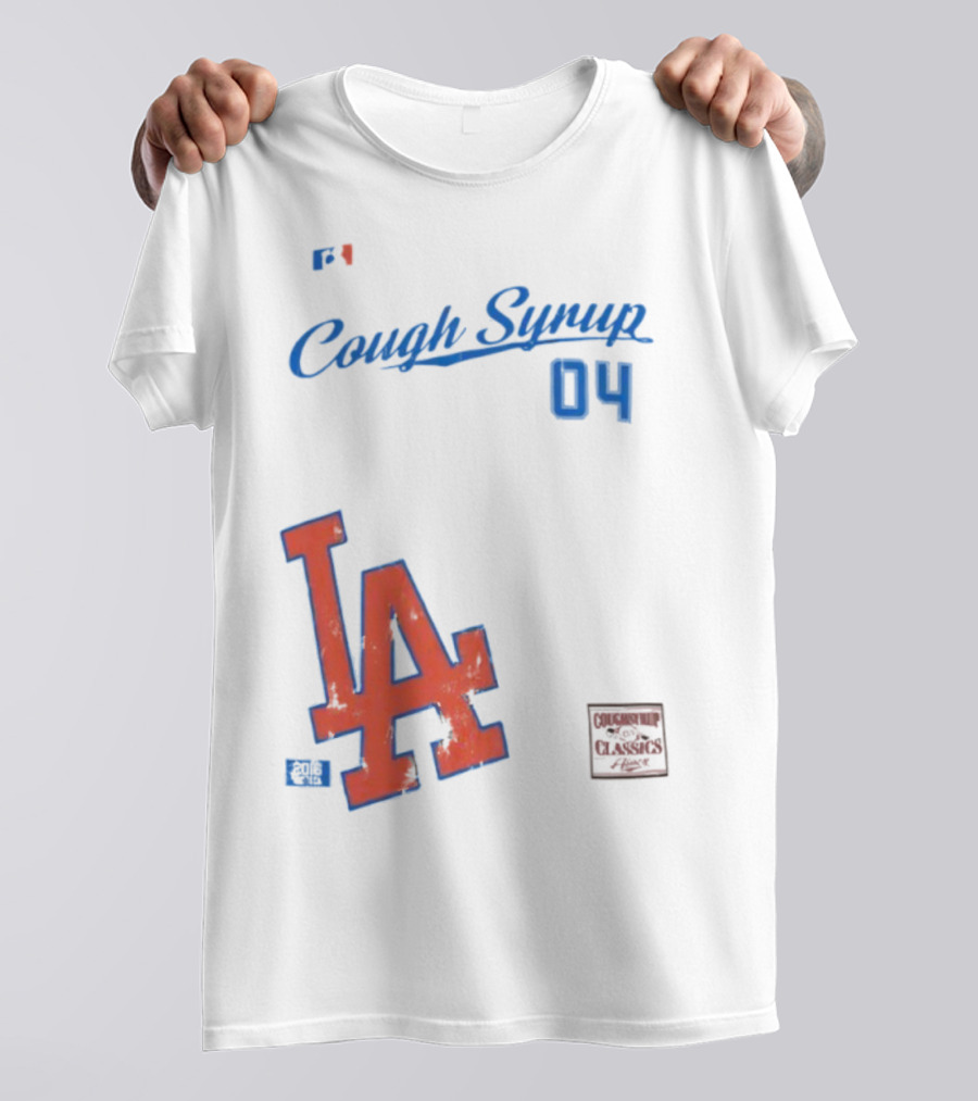 Cough Syrup 04 Los Angeles Dodgers LA Logo Baseball T-Shirt