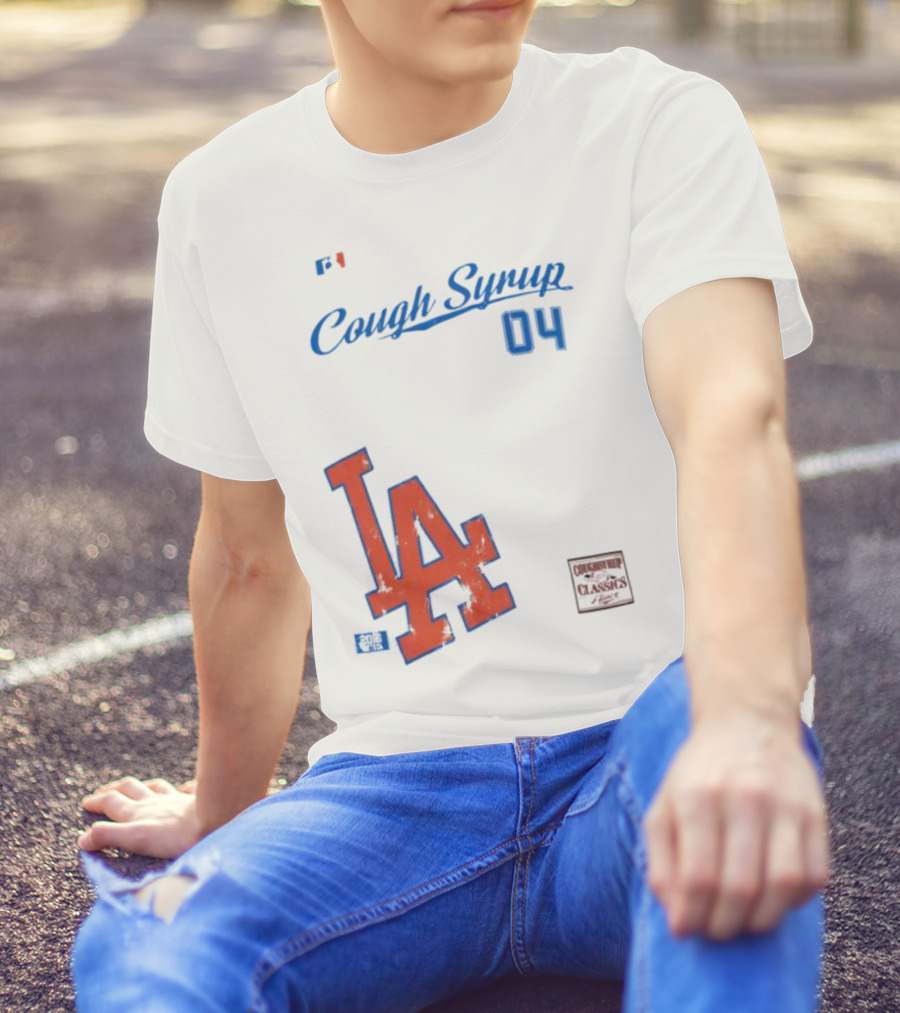Cough Syrup 04 Los Angeles Dodgers LA Logo Baseball T-Shirt