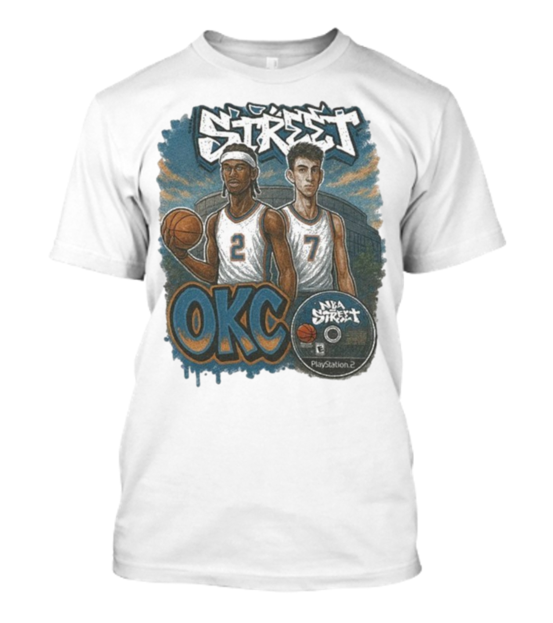 NBA Street OKC PlayStation 2 Basketball Street Art T-Shirt