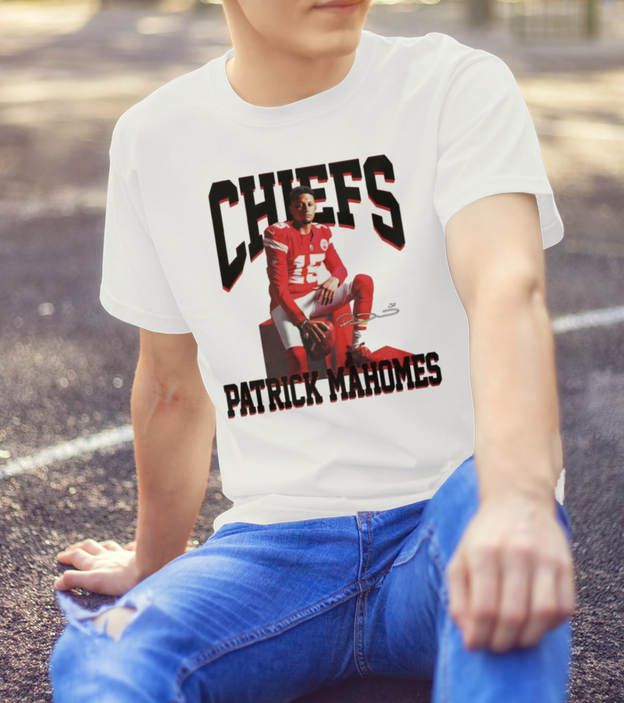 Patrick Mahomes Chiefs Signature Football Number 15 Kansas City T-Shirt
