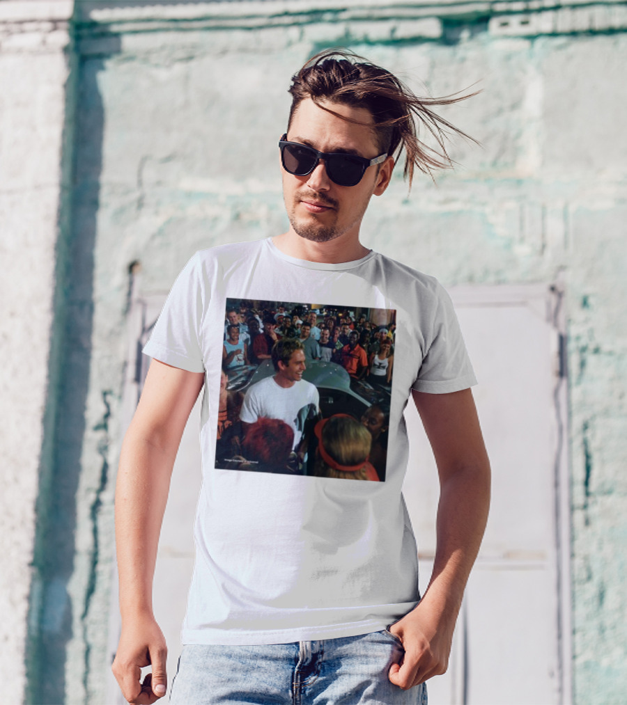 Paul Walker 51st Birthday Celebration Fast And Furious Scene T-Shirt