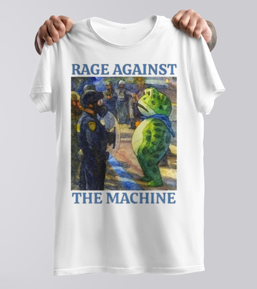 Rage Against The Machine Portland Frog Protest Scene T-Shirt