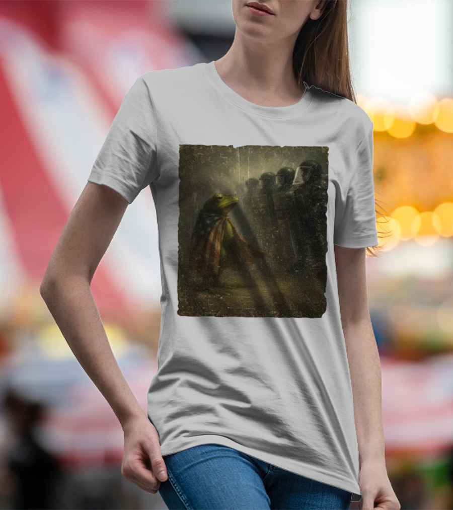 Portland Frog American Flag Protest Against Riot Police Equality T-Shirt