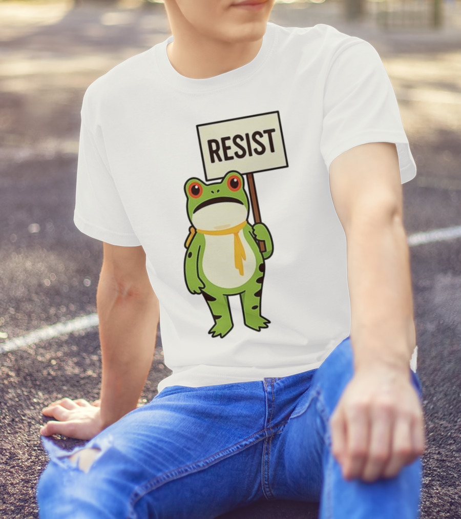 Resist Portland Frog Protest Anti ICE Sign T-Shirt