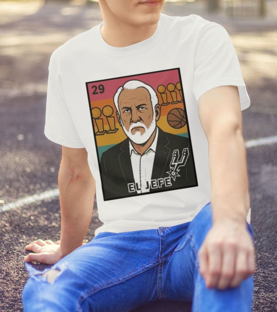 Porvida Popovich El Jefe San Antonio Spurs 29 Trophy T-Shirt