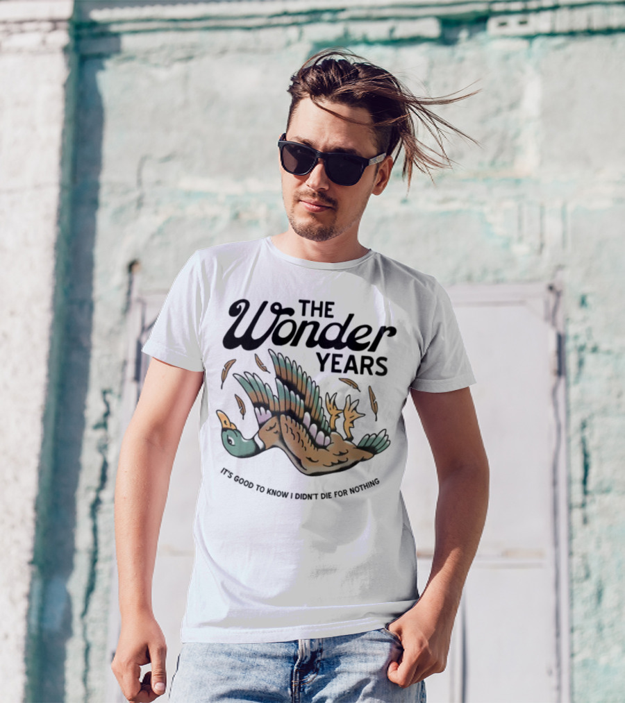The Wonder Years Mallard Flying Feathers Falling Design T-Shirt