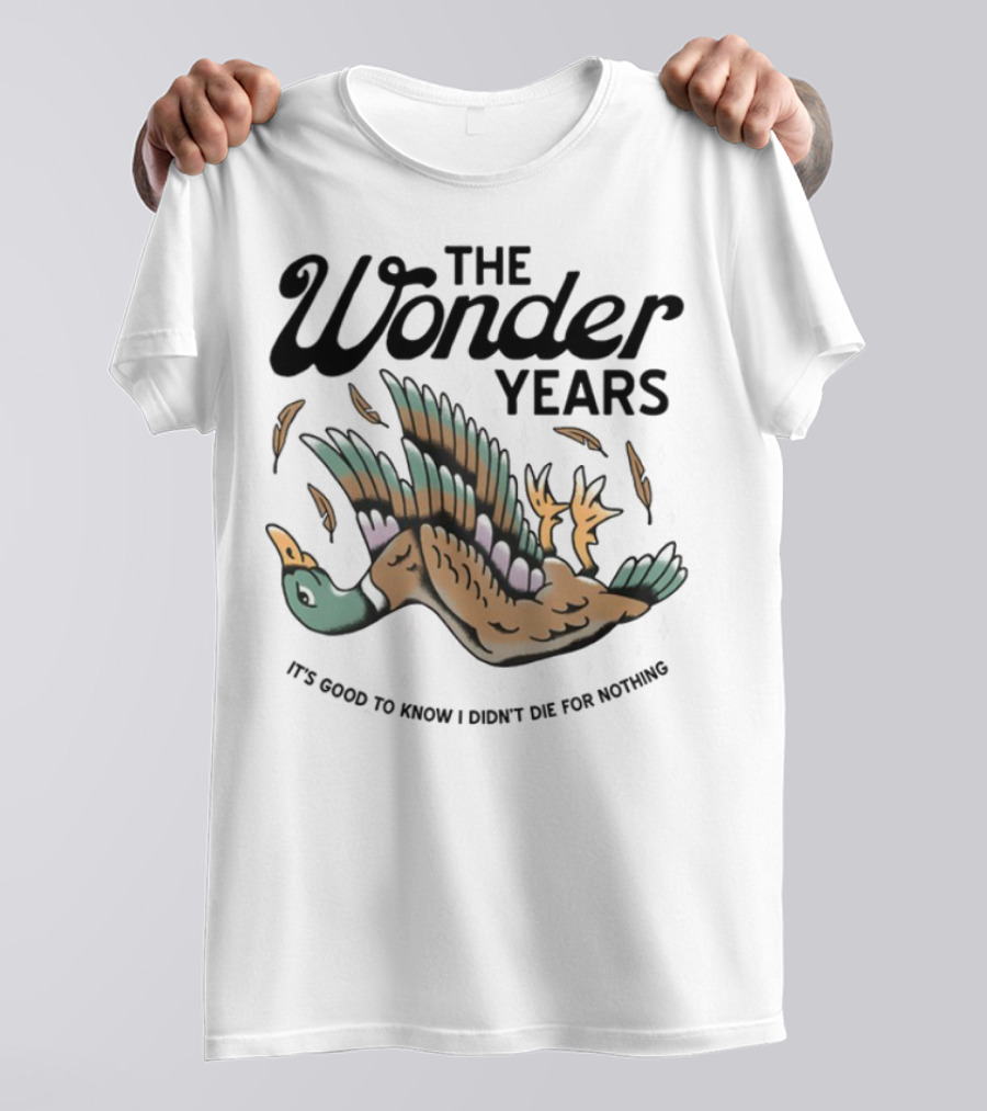 The Wonder Years Mallard Flying Feathers Falling Design T-Shirt