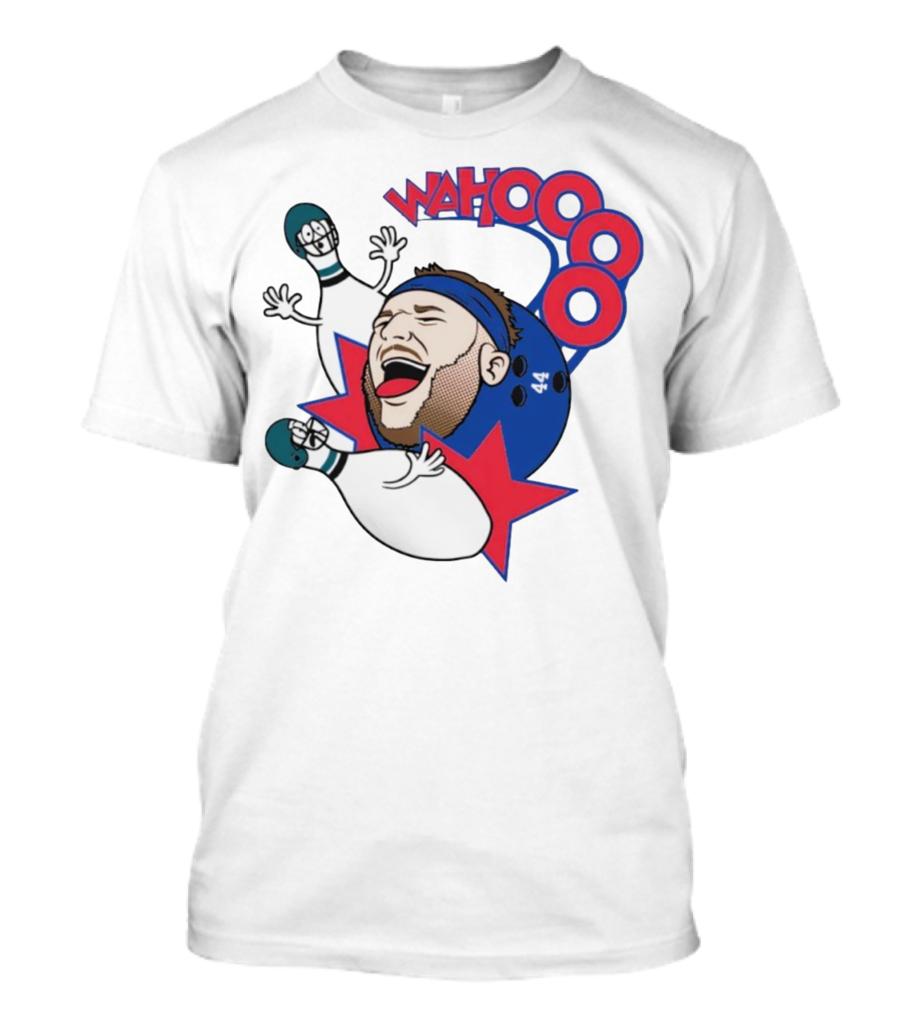 Wahooo Bowling Philadelphia Eagles New York Giants Football Face Off T-Shirt