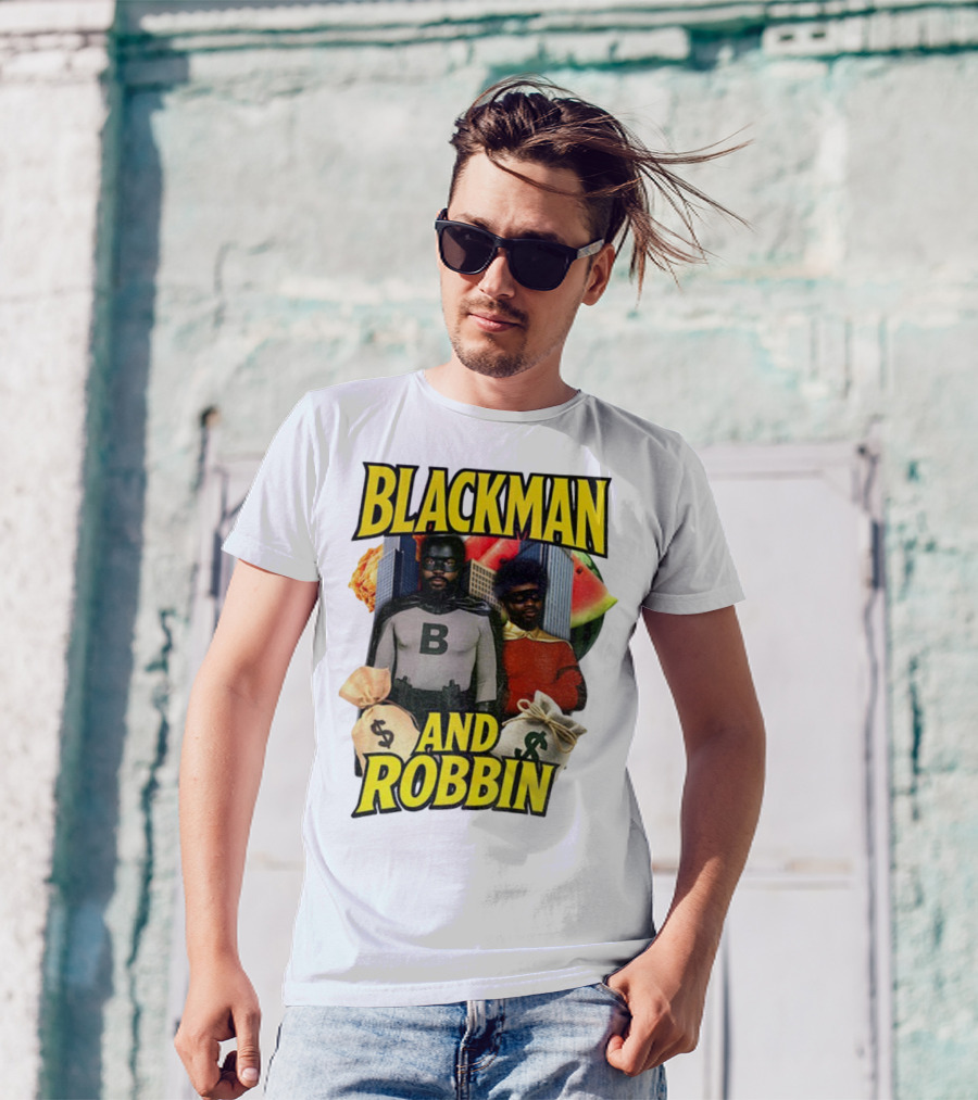 Blackman And Robbin Urban Twist Iconic Duo Bold Parody T-Shirt