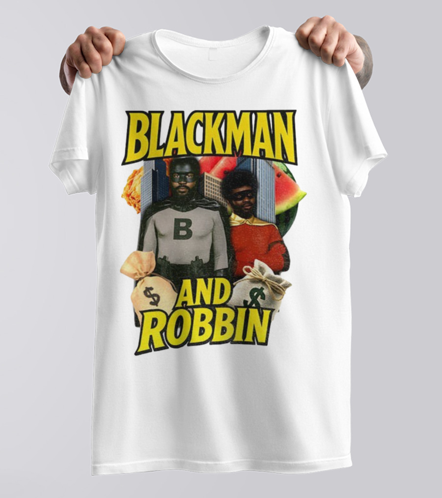 Blackman And Robbin Urban Twist Iconic Duo Bold Parody T-Shirt