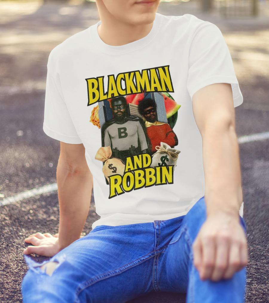 Blackman And Robbin Urban Twist Iconic Duo Bold Parody T-Shirt