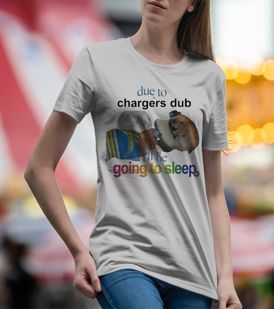 Chargers Dub Cats Sleeping Under Moon Going To Sleep T-Shirt