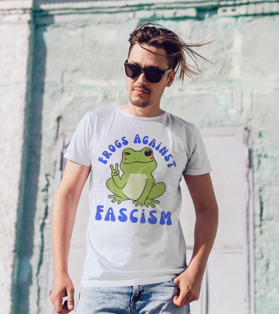 Frogs Against Fascism Cute Peaceful Frog Meme T-Shirt