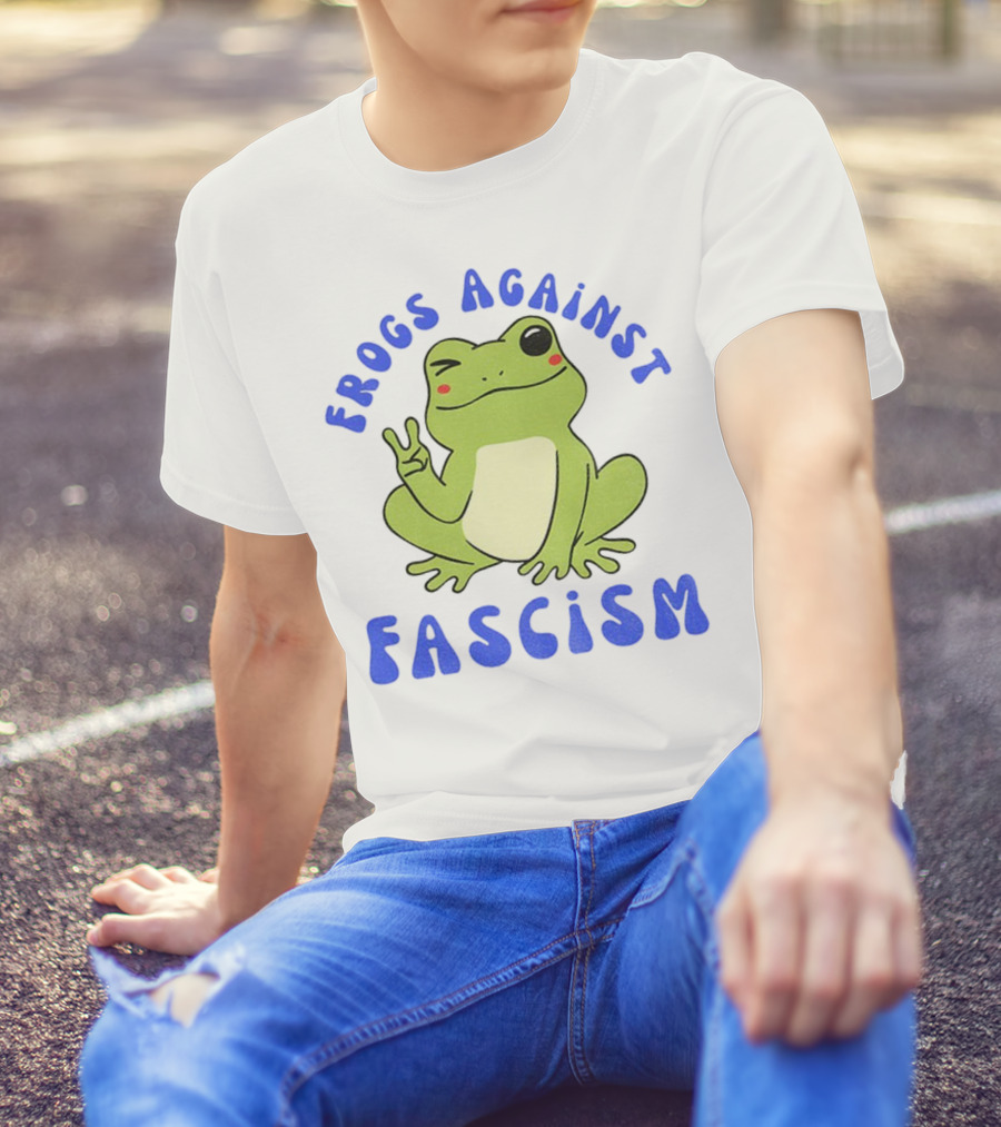 Frogs Against Fascism Cute Peaceful Frog Meme T-Shirt