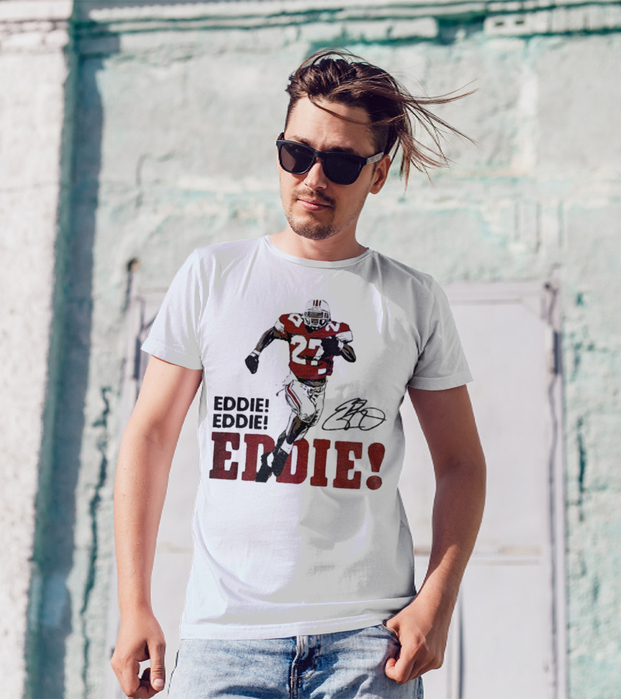Eddie George 27 Ohio State Buckeyes Football Signature EDDIE! EDDIE! T-Shirt