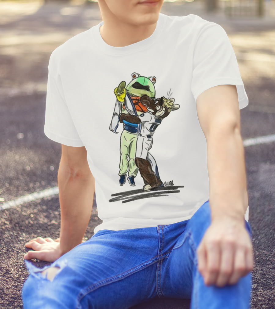 Mariner Moose Hugging Frog Mascot Seattle Mariners MLB Baseball 2025 T-Shirt