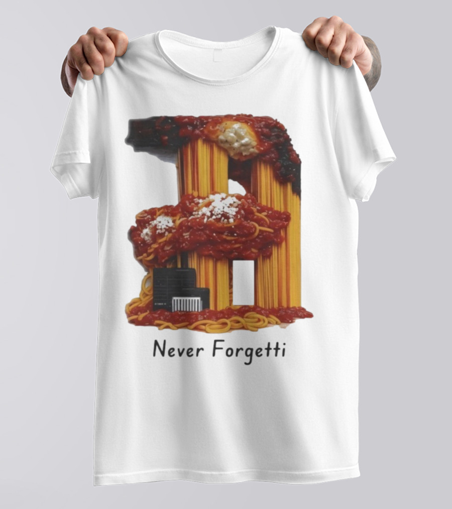 Never Forgetti Spaghetti 9/11 Memory Loss Awareness T-Shirt