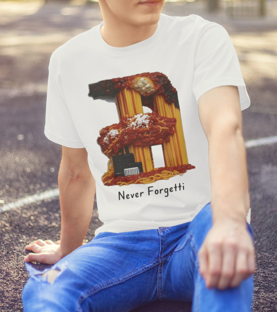 Never Forgetti Spaghetti 9/11 Memory Loss Awareness T-Shirt