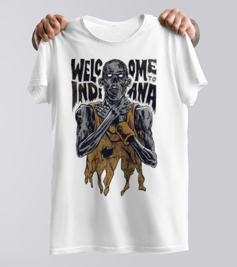 New York Knicks Killer Welcome To Indiana Pacers Zombie Player Choking Graphic T-Shirt