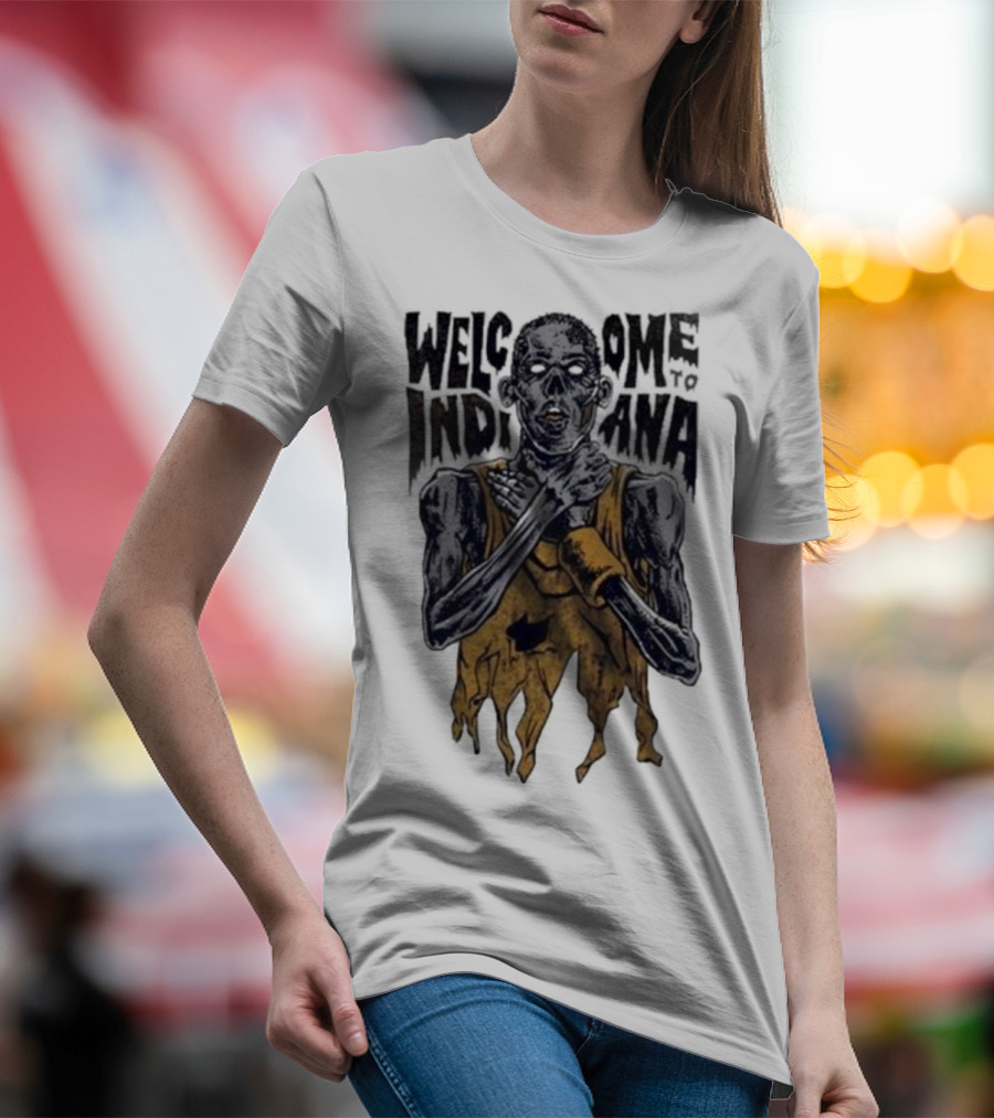 New York Knicks Killer Welcome To Indiana Pacers Zombie Player Choking Graphic T-Shirt