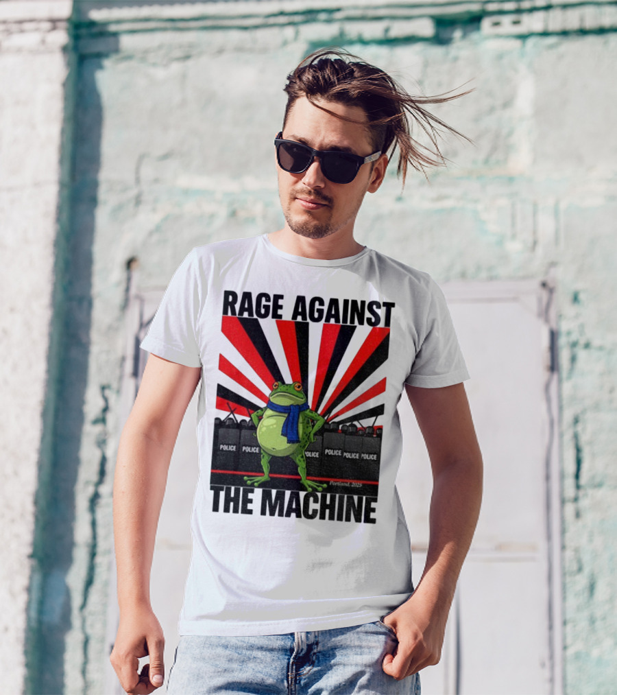 Rage Against The Machine Portland Frog Police 2025 Anti Trump Vintage T-Shirt
