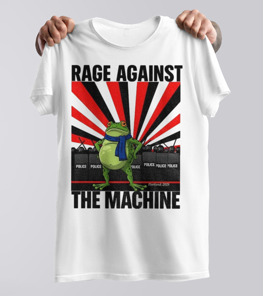Rage Against The Machine Portland Frog Police 2025 Anti Trump Vintage T-Shirt